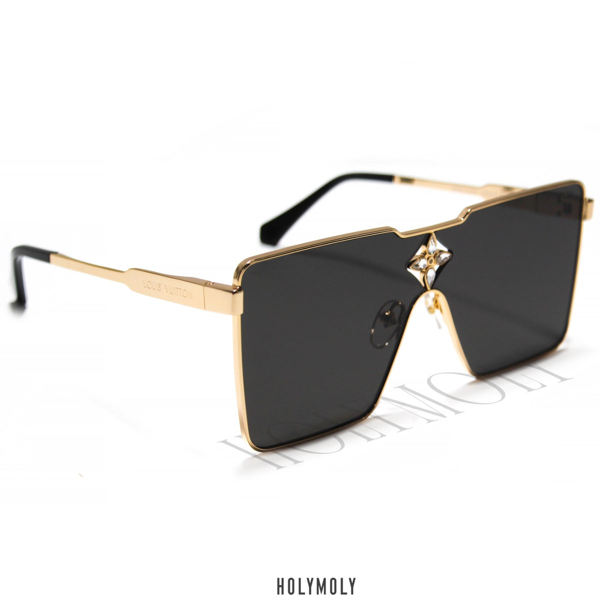 LOUIS VUITTON Metal Cyclone Sunglasses Z1700U Gold 1038689