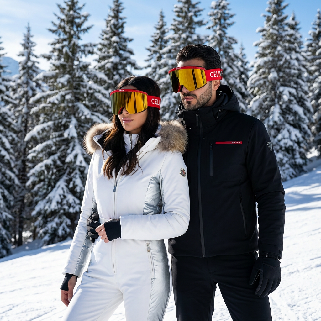 Celine Ski Mask in Injected Nylon - Red