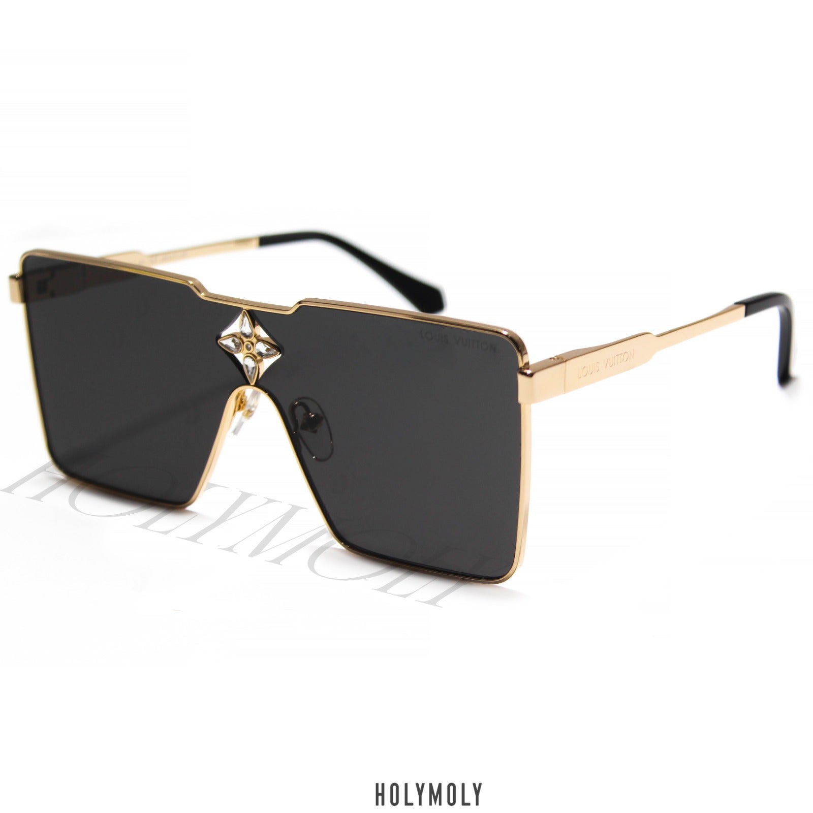 LOUIS VUITTON Metal Cyclone Sunglasses Z1700U Gold 1038689