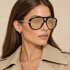Bottega Veneta BV1273S Black Beige on model