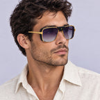 Cartier CT0297S Gold Purple Gradient on model