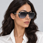 Cartier CT0297S Silver Grey Gradient on model