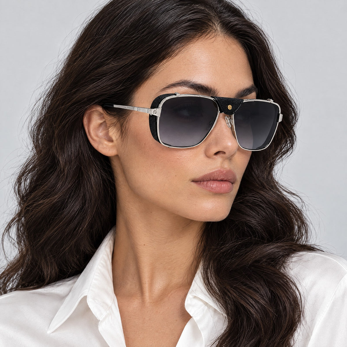 Cartier CT0297S Silver Grey Gradient on model