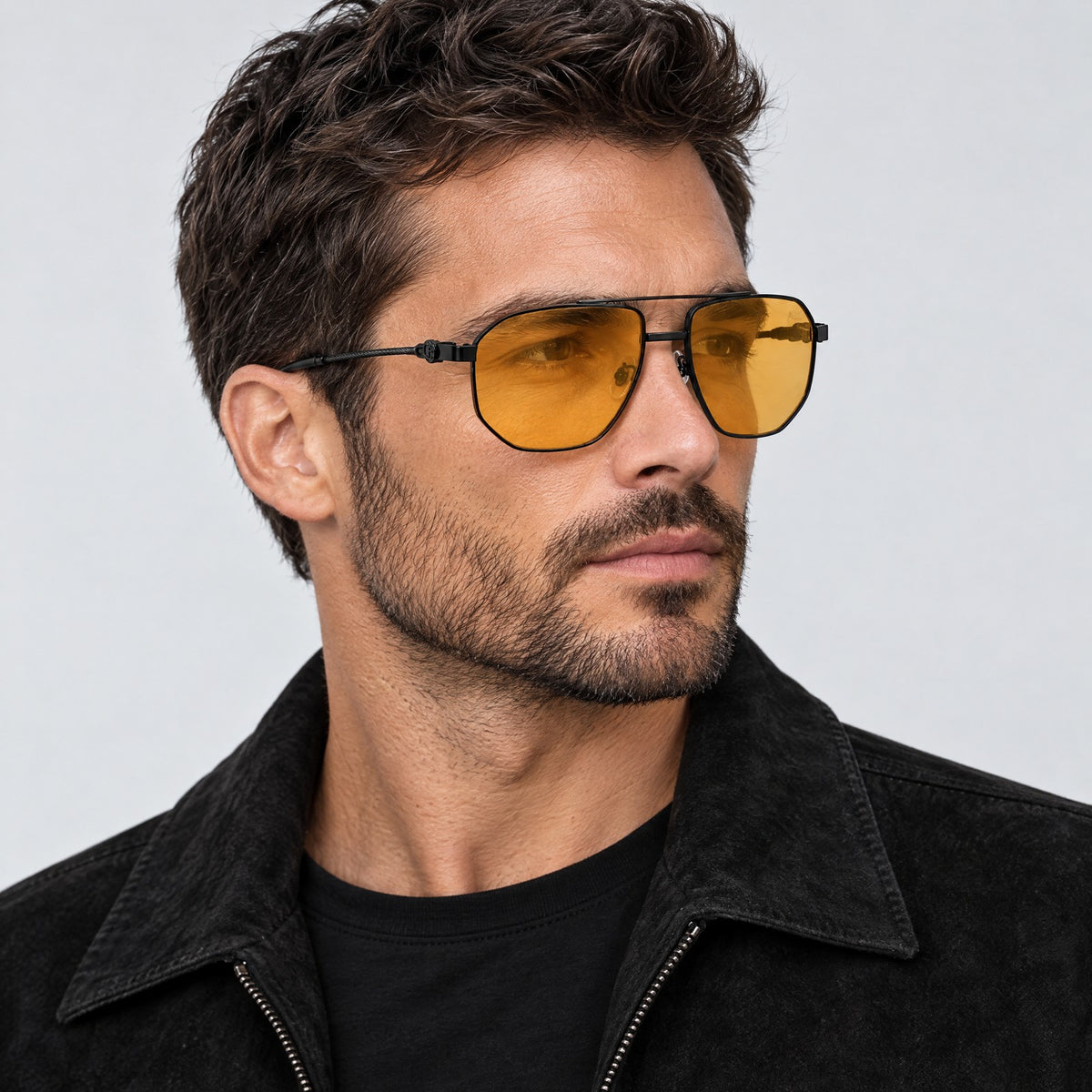 Cartier CT0424S Black Yellow on model