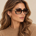 Cartier Trinity Sunglasses Black Brown Gradient on model