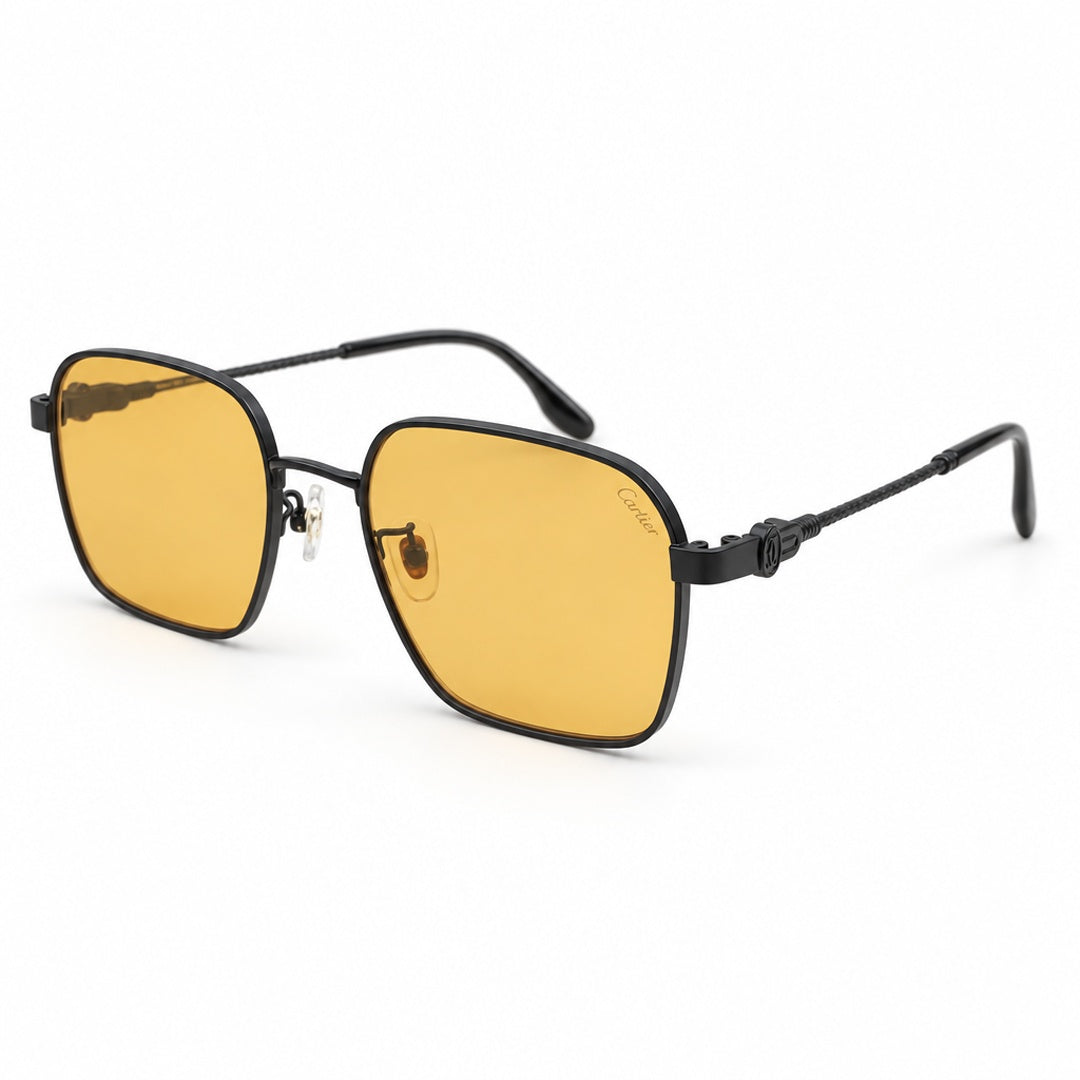 Cartier Santos Square Sunglasses Sunglasses – Black Yellow