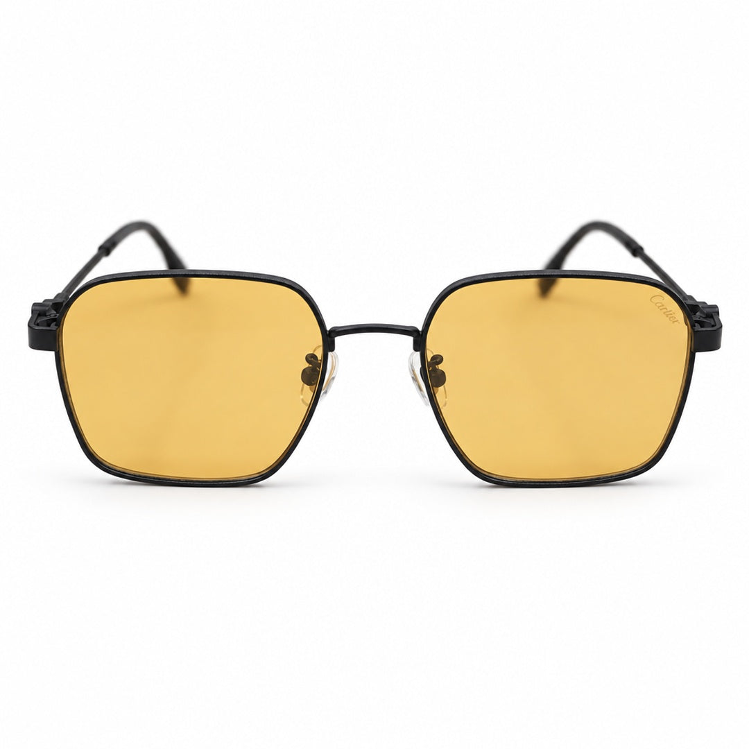 Cartier Santos Square Sunglasses Sunglasses – Black Yellow