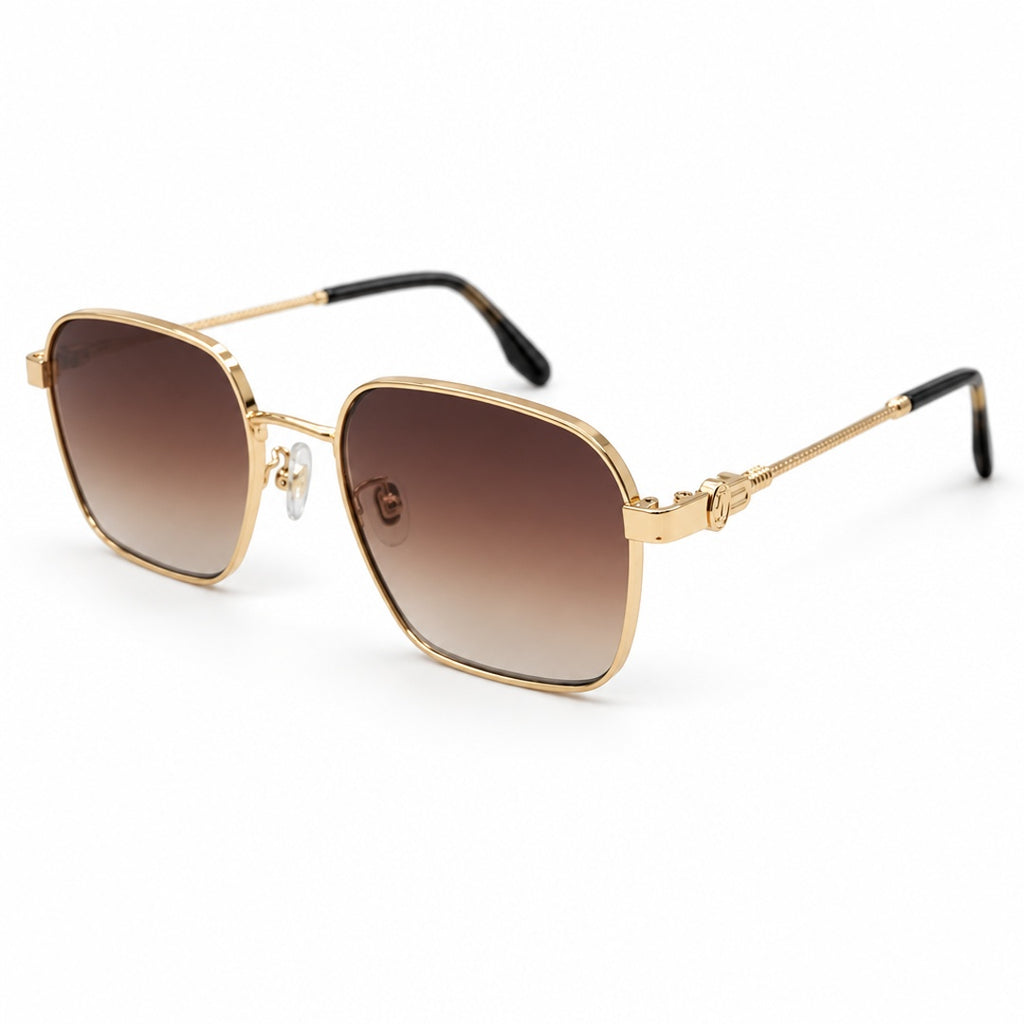 Cartier Santos Square Sunglasses Sunglasses – Gold Brown Gradient