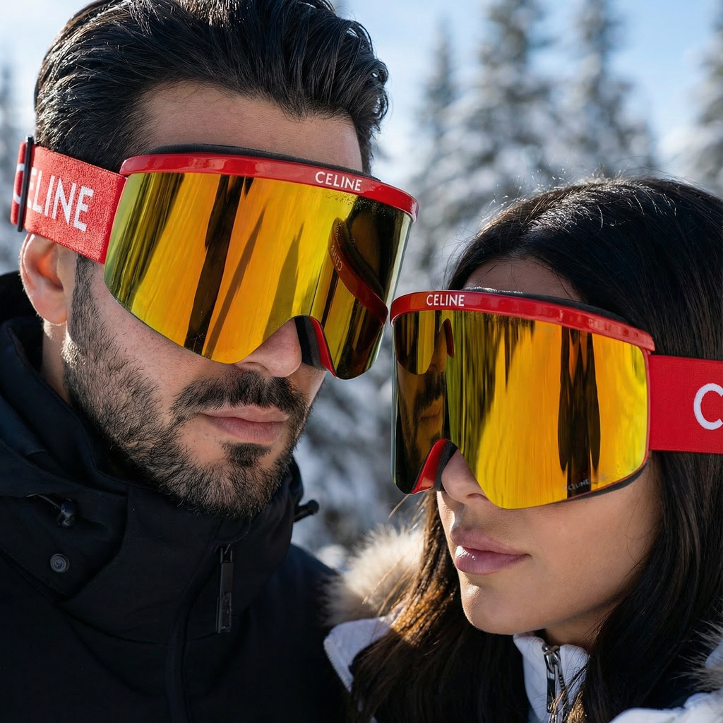 Celine Ski Mask in Injected Nylon - Red