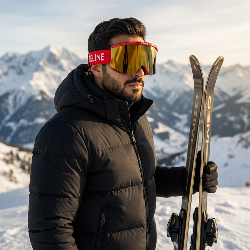 Celine Ski Mask in Injected Nylon - Red