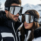 Celine Ski Mask in Injected Nylon - Silver Mirror