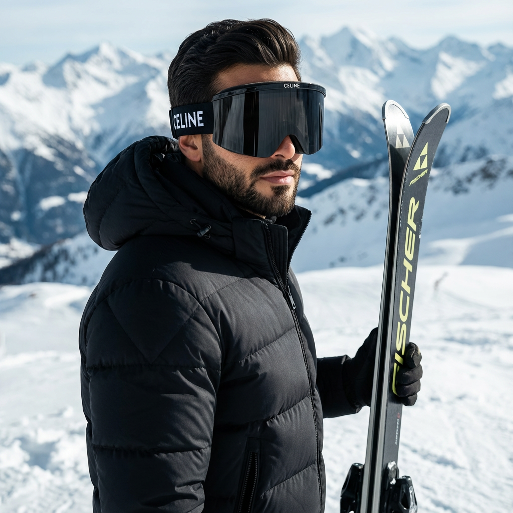 Celine Ski Mask in Injected Nylon - Black