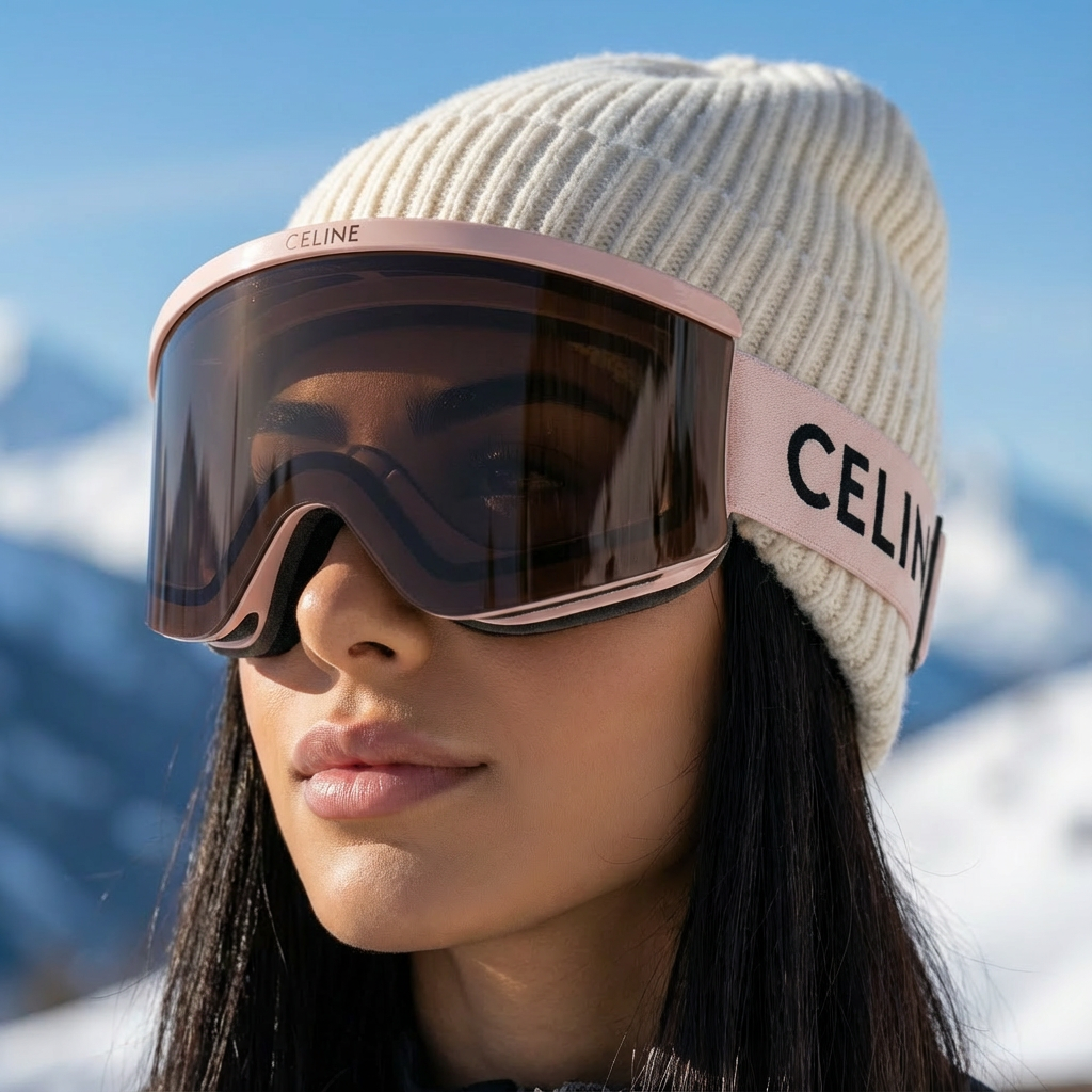Celine Ski Mask in Injected Nylon - Pink