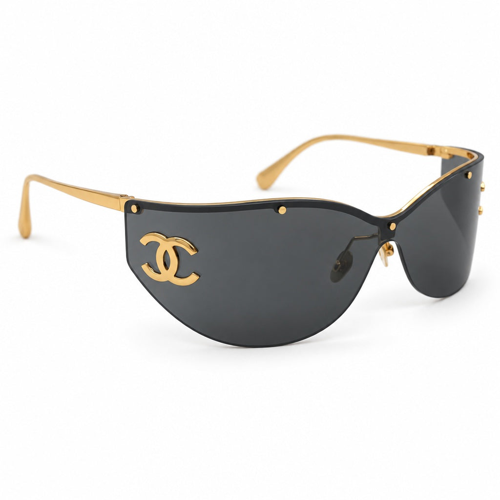 Chanel CC Shield Sunglasses Sunglasses – Gold Black