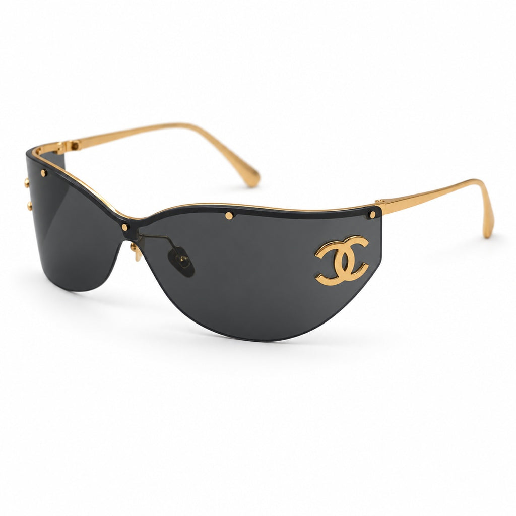 Chanel CC Shield Sunglasses Sunglasses – Gold Black
