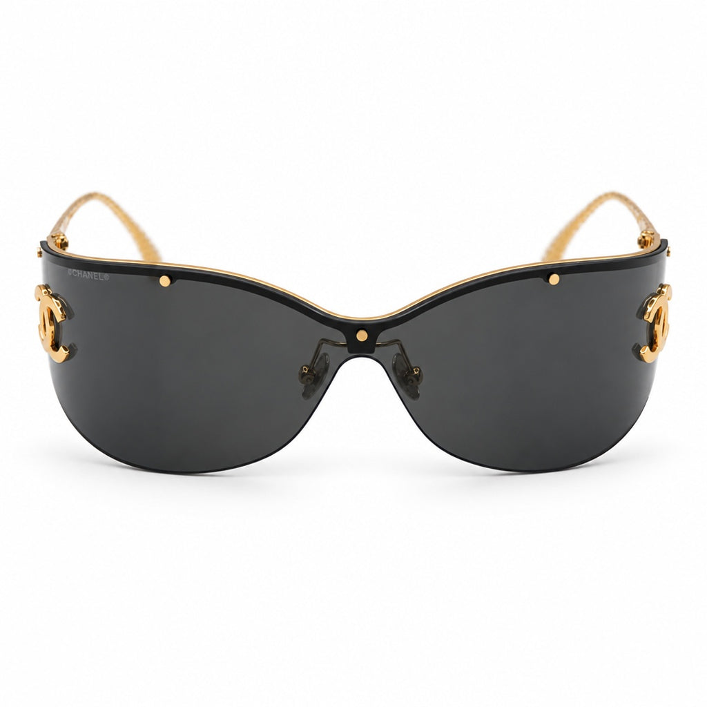 Chanel CC Shield Sunglasses Sunglasses – Gold Black