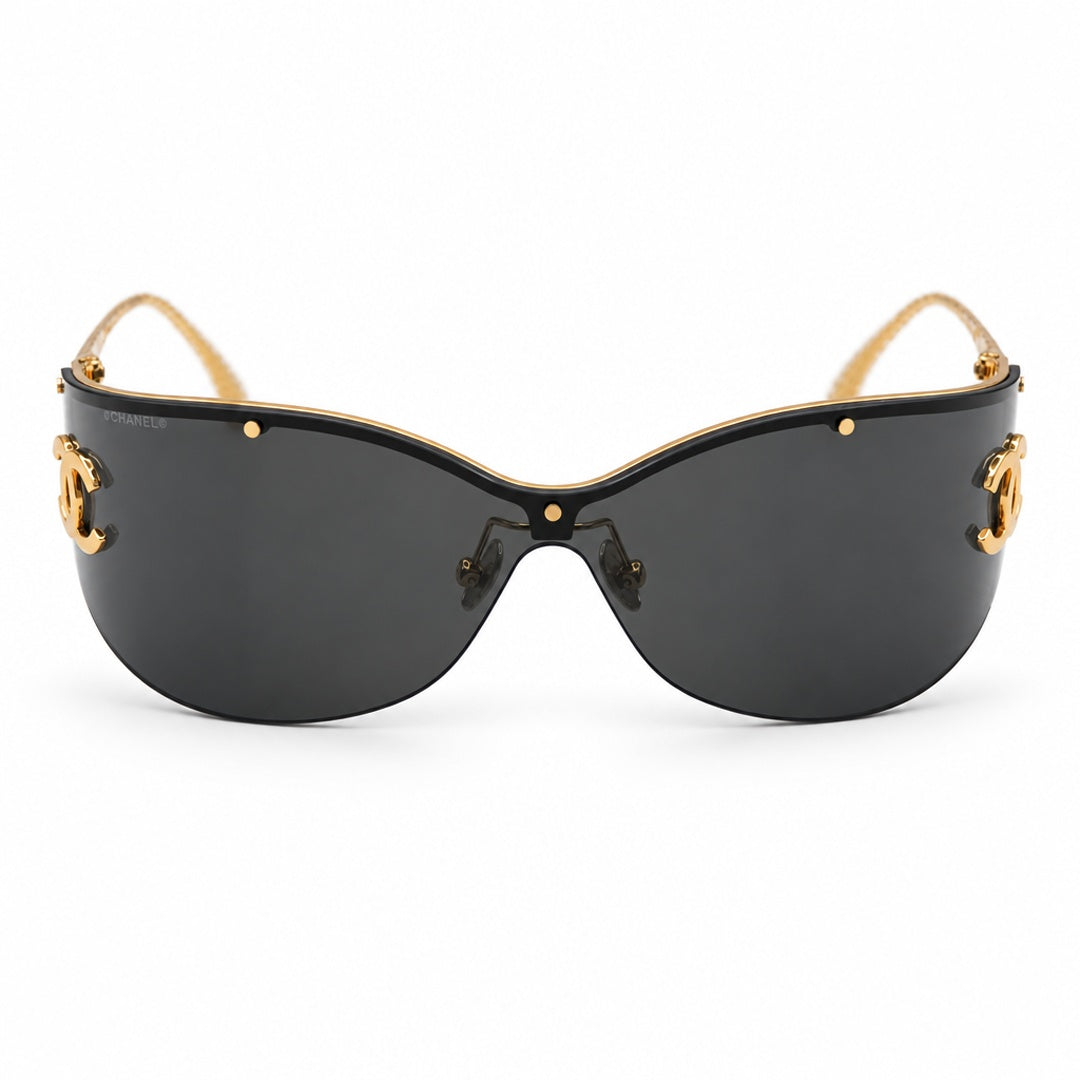 Chanel CC Shield Sunglasses Sunglasses – Gold Black
