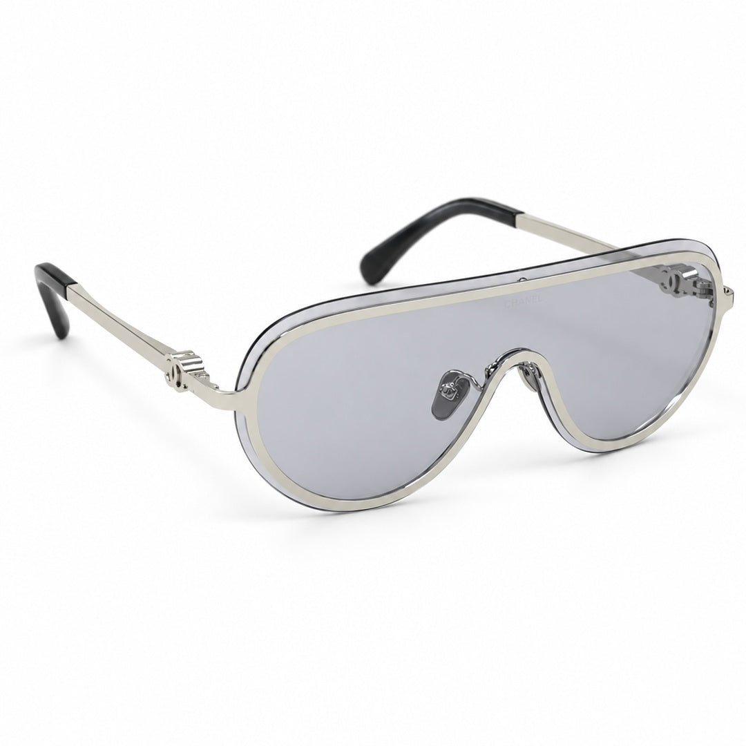 Chanel Mask Shield Sunglasses Sunglasses – Silver Grey
