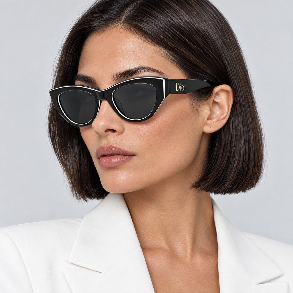 Dior Cat Eye Sunglasses Black on model
