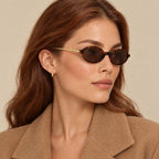 Dior Oval Acetate Sunglasses Tortoise Brown on model