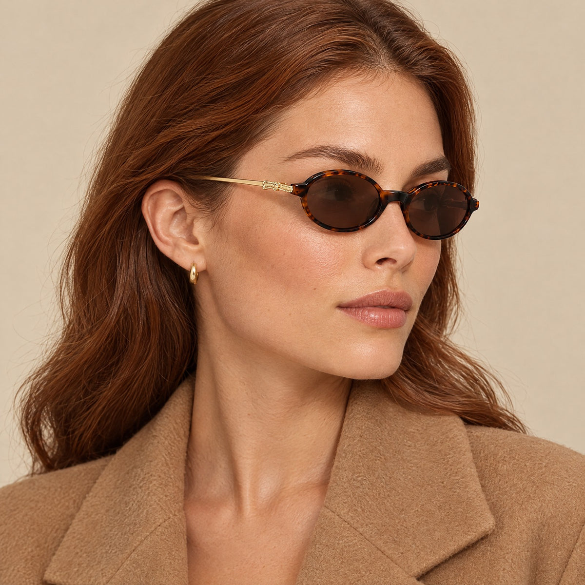 Dior Oval Acetate Sunglasses Tortoise Brown on model
