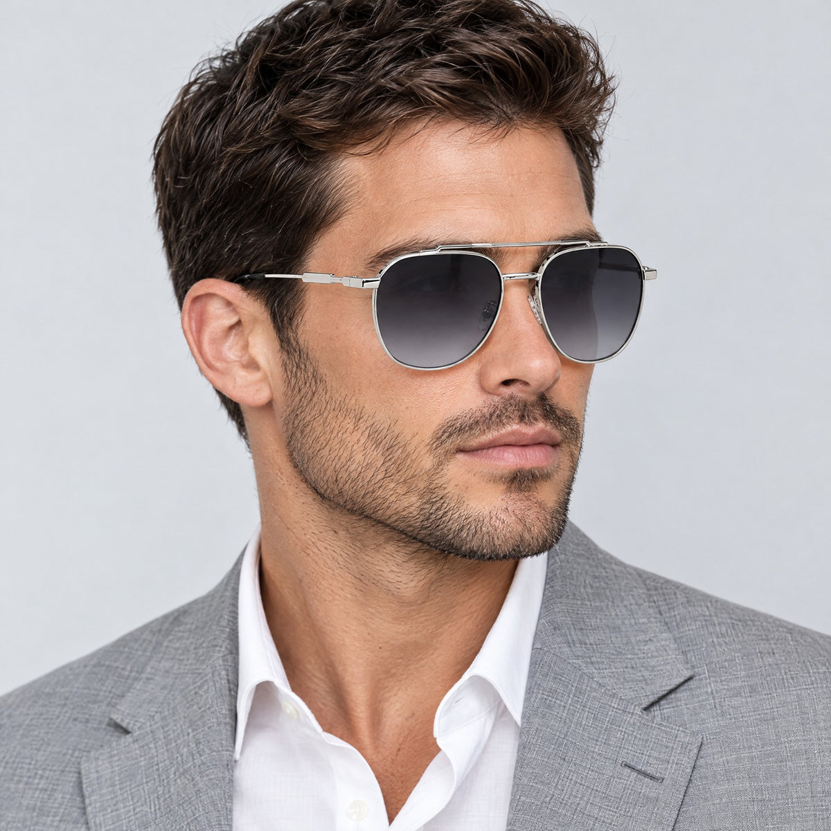Dolce & Gabbana DG2296 Silver Grey Gradient on model