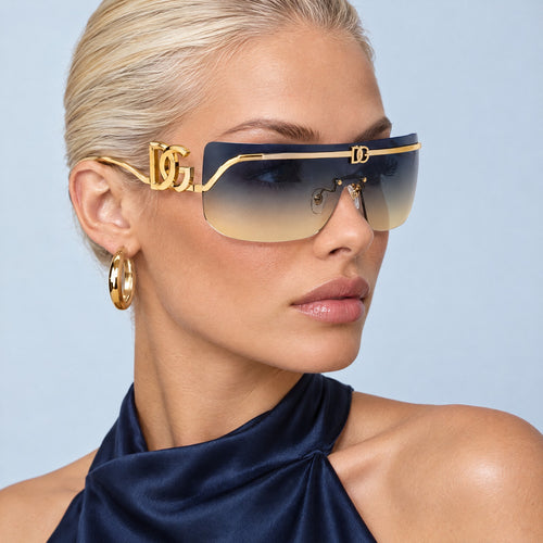 Dolce & Gabbana DG2320 Gold Blue Gradient on model