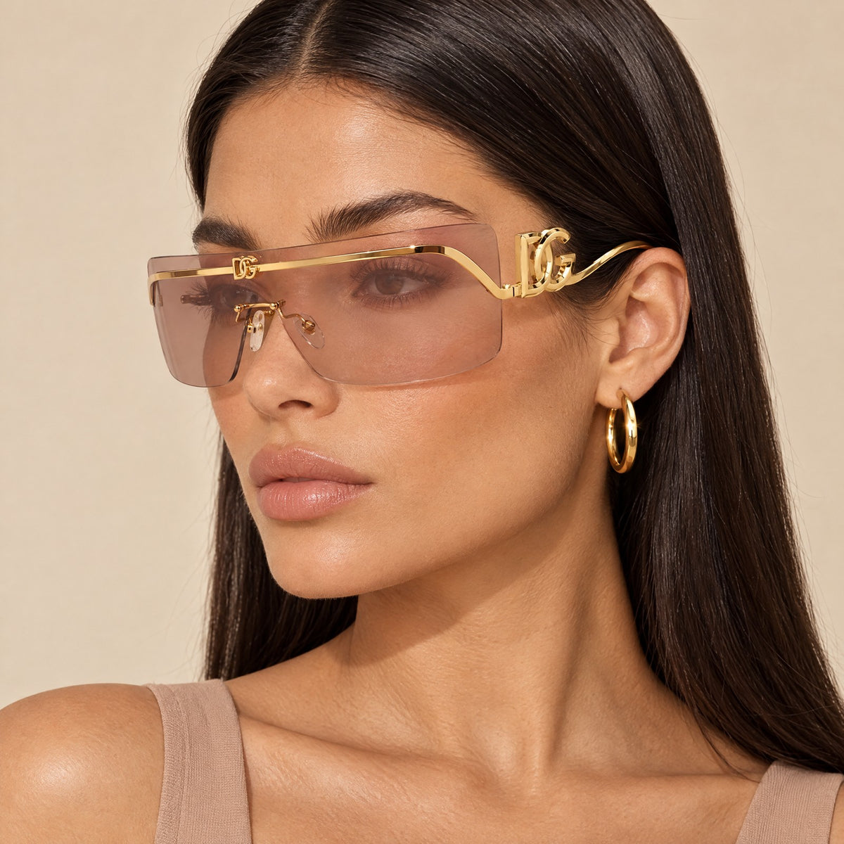 Dolce & Gabbana DG2320 Gold Pink on model