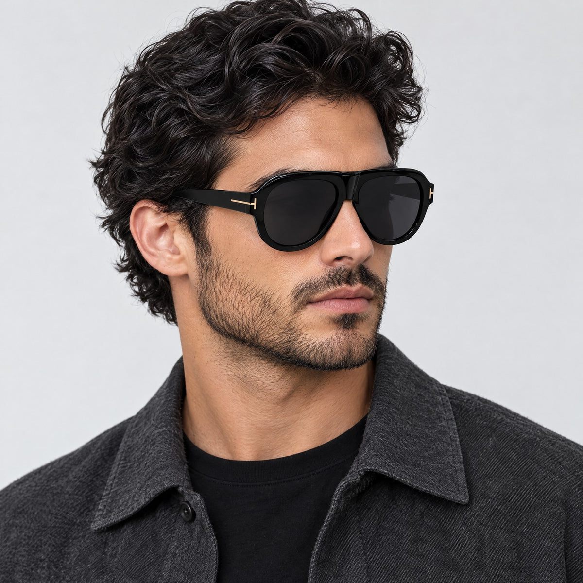 Tom Ford FT1225 Black Black on model