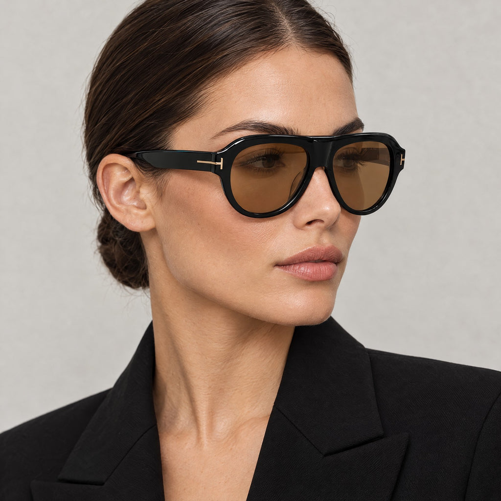 Tom Ford FT1225 Black Brown on model
