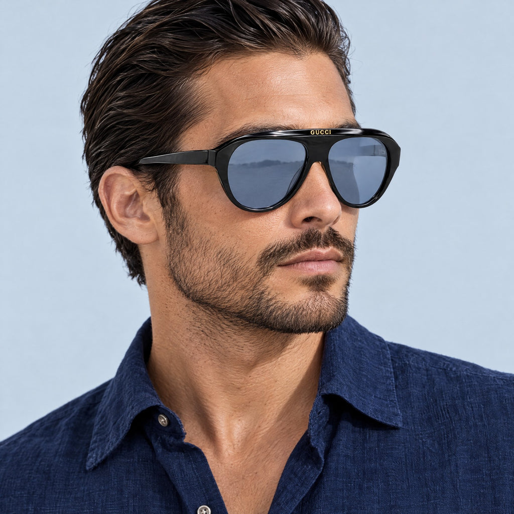 Gucci GG0479S Black Blue on model