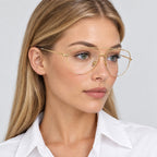 Gucci GG1087S Gold Transperant on model