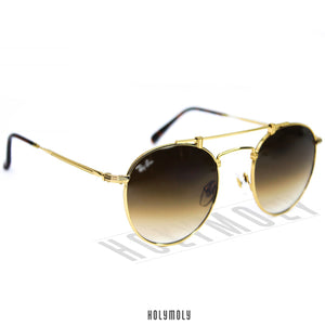 RB8147 Round Double Bridge Titanium Sunglasses