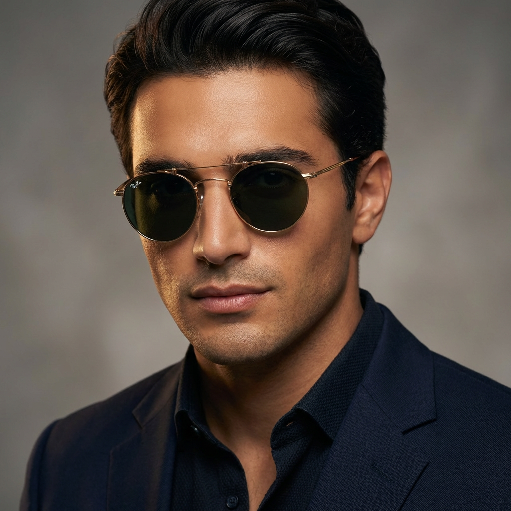 Ray-Ban Round Double Bridge Titanium RB8147