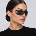 Miu Miu SMU B53S Gold Black on model