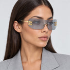 Miu Miu SMU B53S Gold Light Grey on model