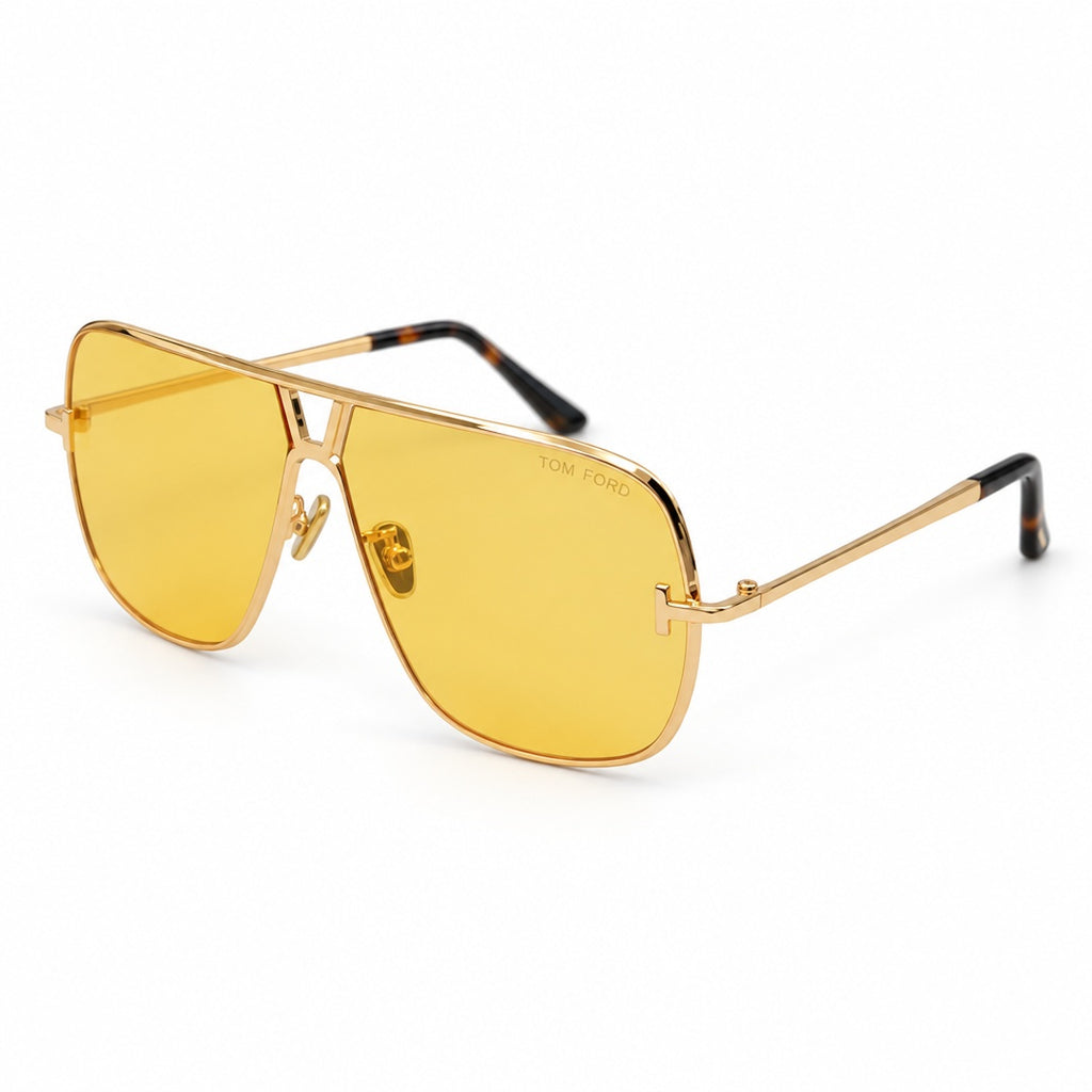 Tom Ford Navigator Shield Sunglasses Sunglasses – Gold Yellow