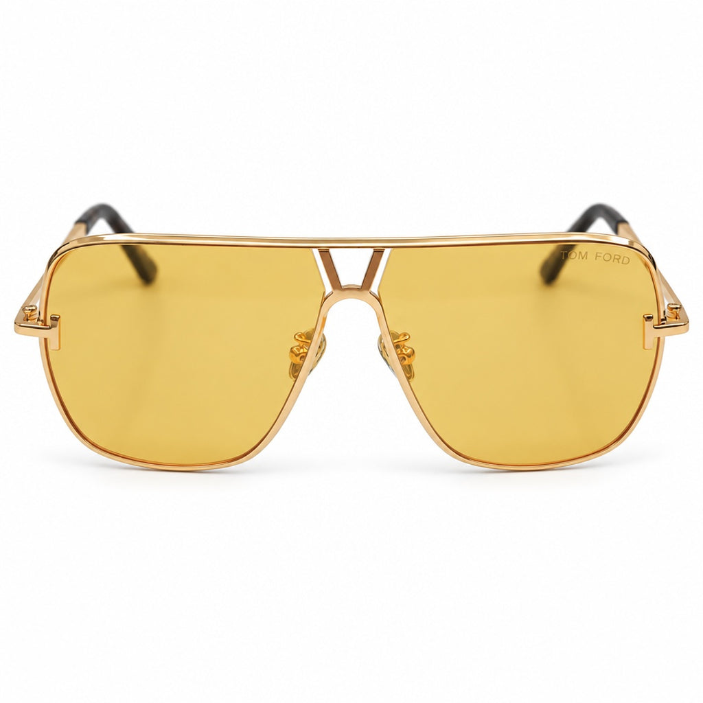 Tom Ford Navigator Shield Sunglasses Sunglasses – Gold Yellow