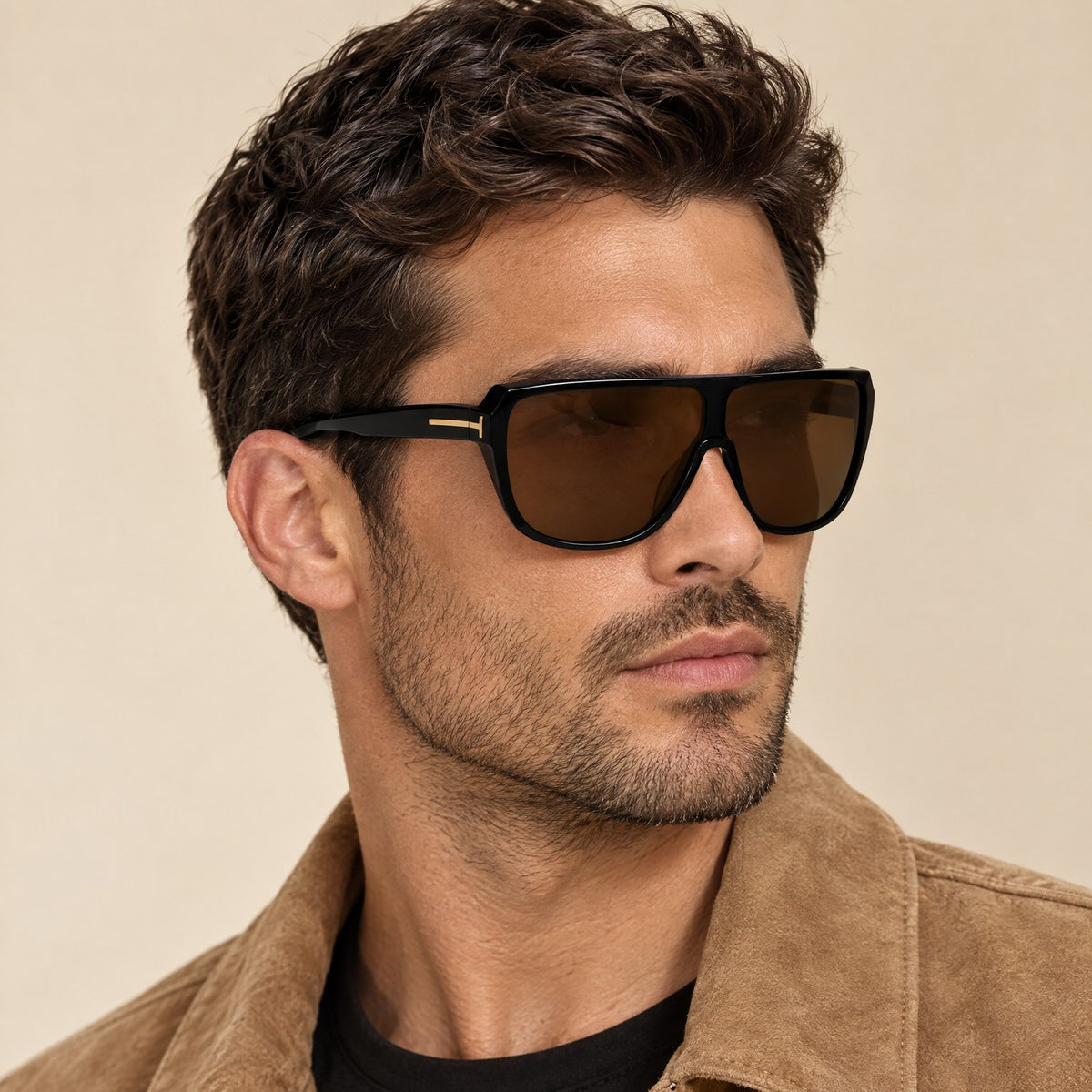 Tom Ford Achilles FT1182 Black Brown on model