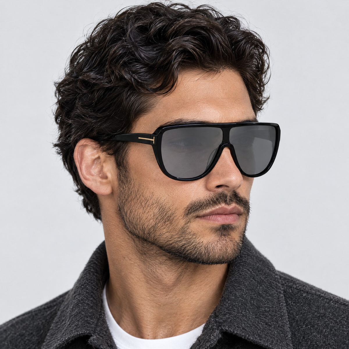 Tom Ford Achilles FT1182 Black Grey on model